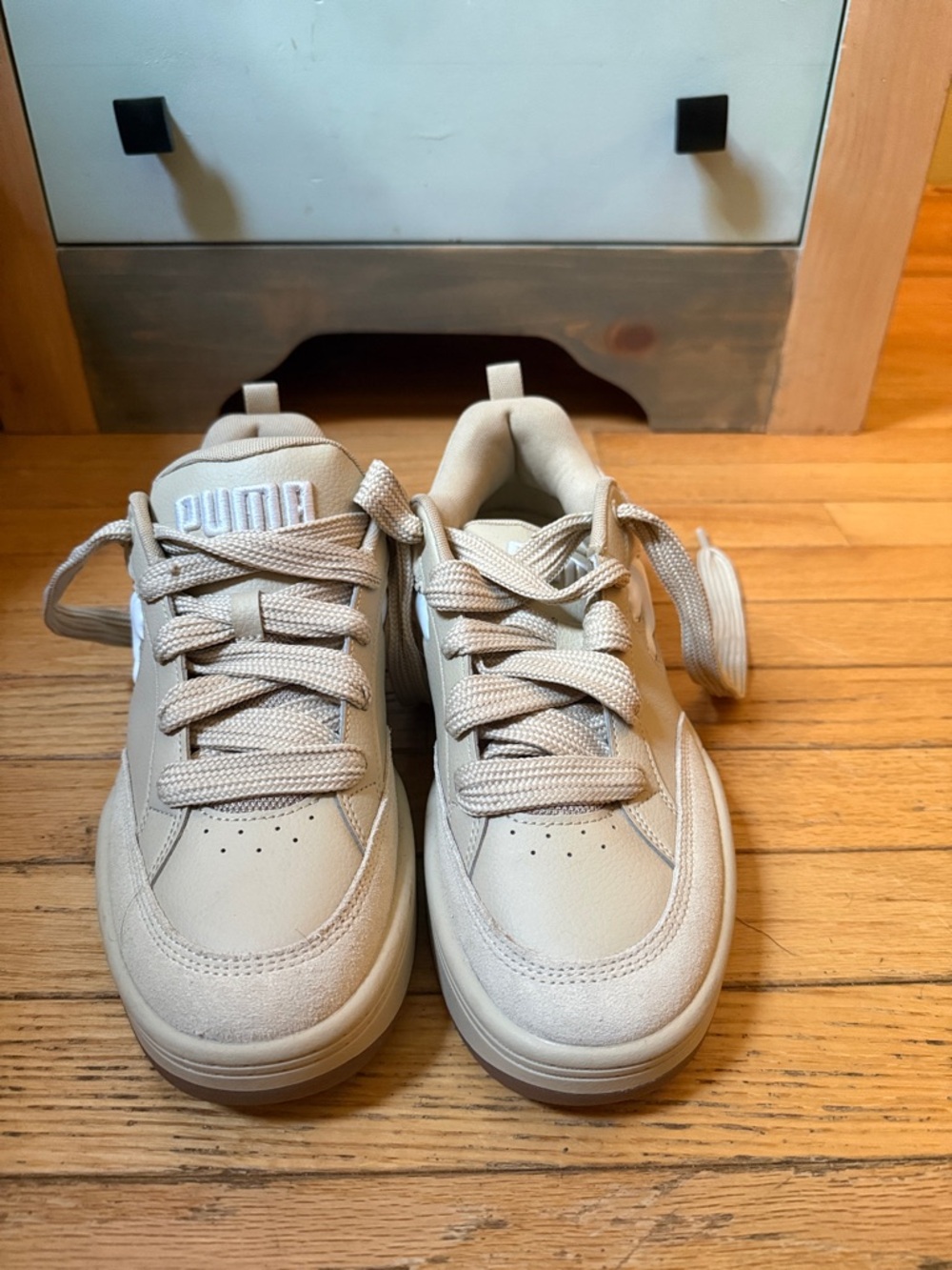 Puma Beige Low-Top Sneakers